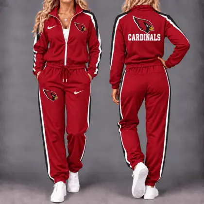 Arizona Cardinals | Premium NFL Game Day Waterproof Windbreaker Zip-Up Tracksuit Set NY