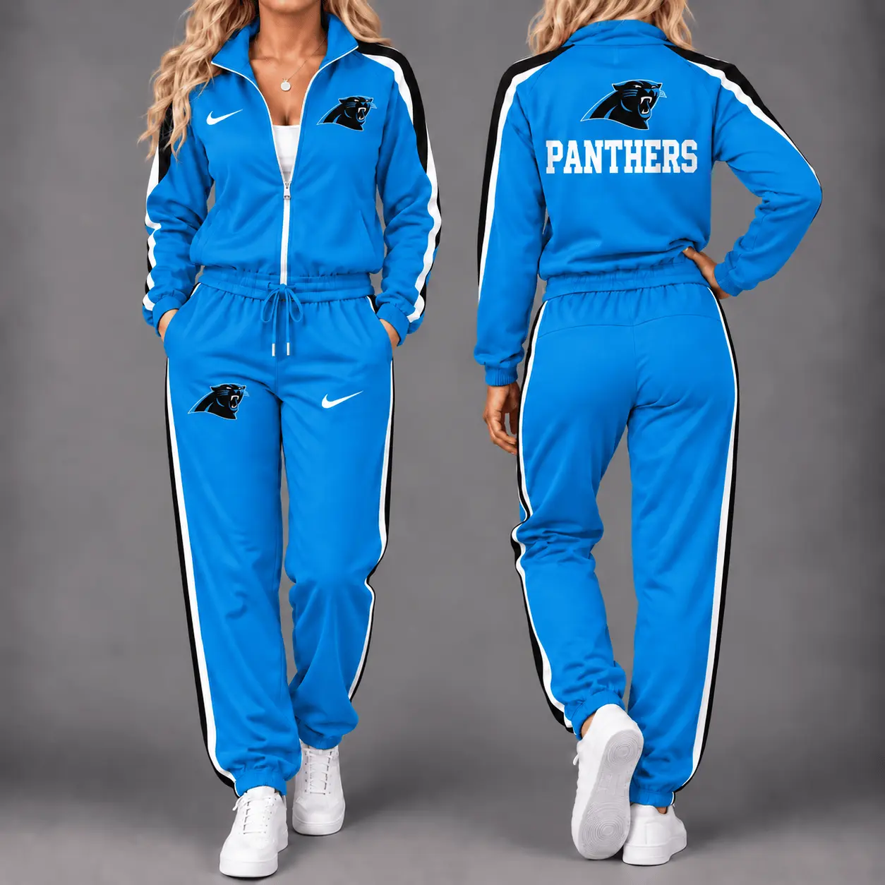 Carolina Panthers | Premium NFL Game Day Waterproof Windbreaker Zip-Up Tracksuit Set NY