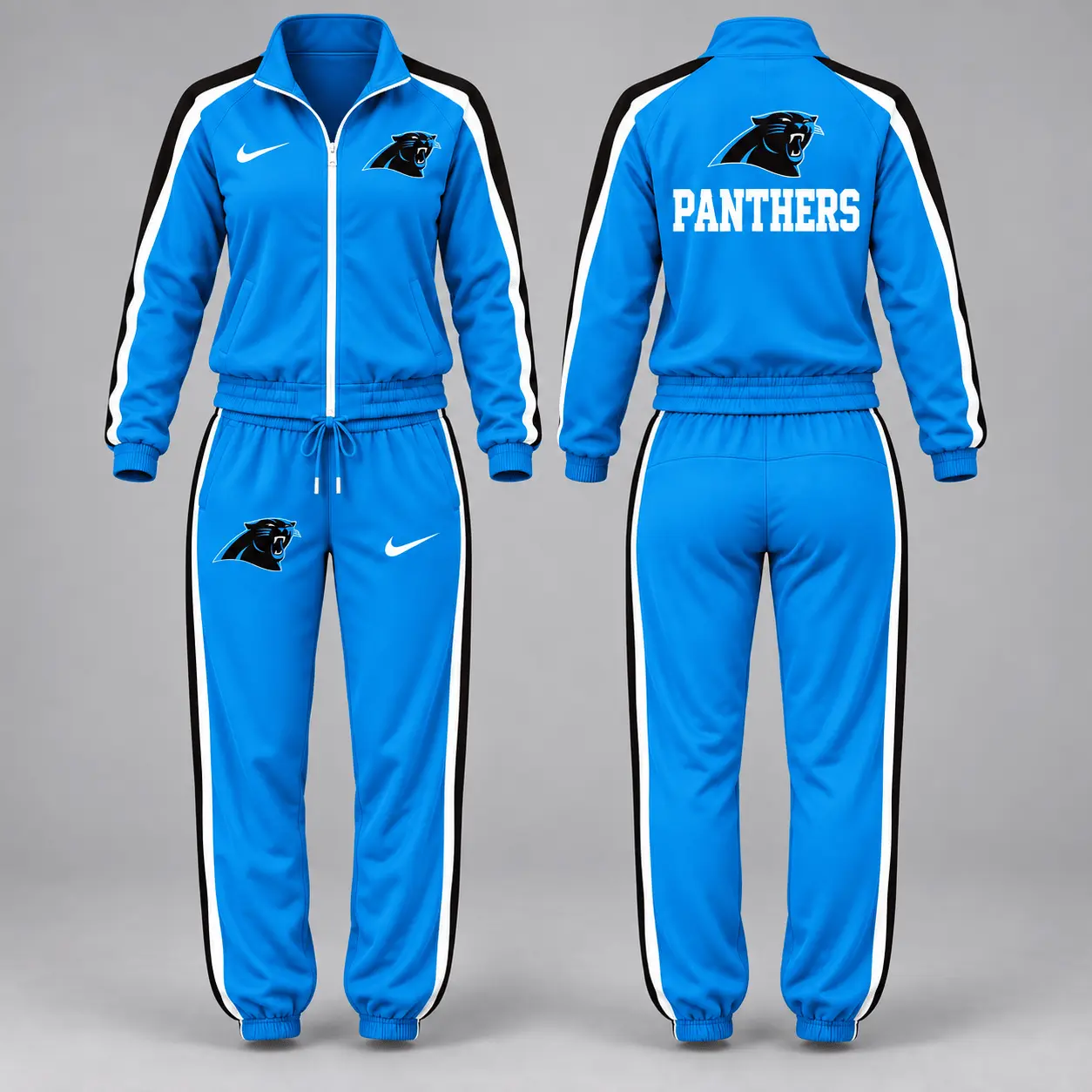 Carolina Panthers | Premium NFL Game Day Waterproof Windbreaker Zip-Up Tracksuit Set NY - Image 2
