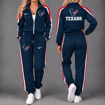 Houston Texans | Premium NFL Game Day Waterproof Windbreaker Zip-Up Tracksuit Set NY