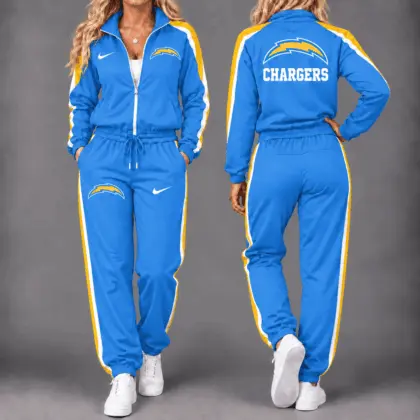 Los Angeles Chargers | Premium NFL Game Day Waterproof Windbreaker Zip-Up Tracksuit Set NY