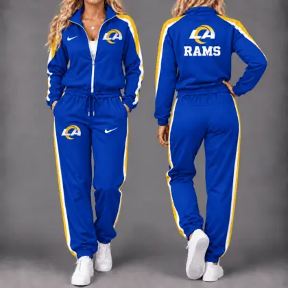 Los Angeles Rams | Premium NFL Game Day Waterproof Windbreaker Zip-Up Tracksuit Set NY