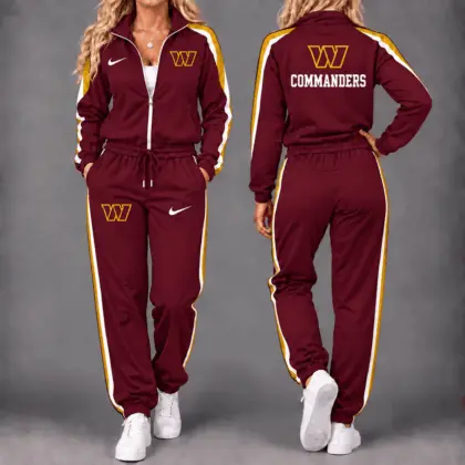 Washington Commanders | Premium NFL Game Day Waterproof Windbreaker Zip-Up Tracksuit Set NY