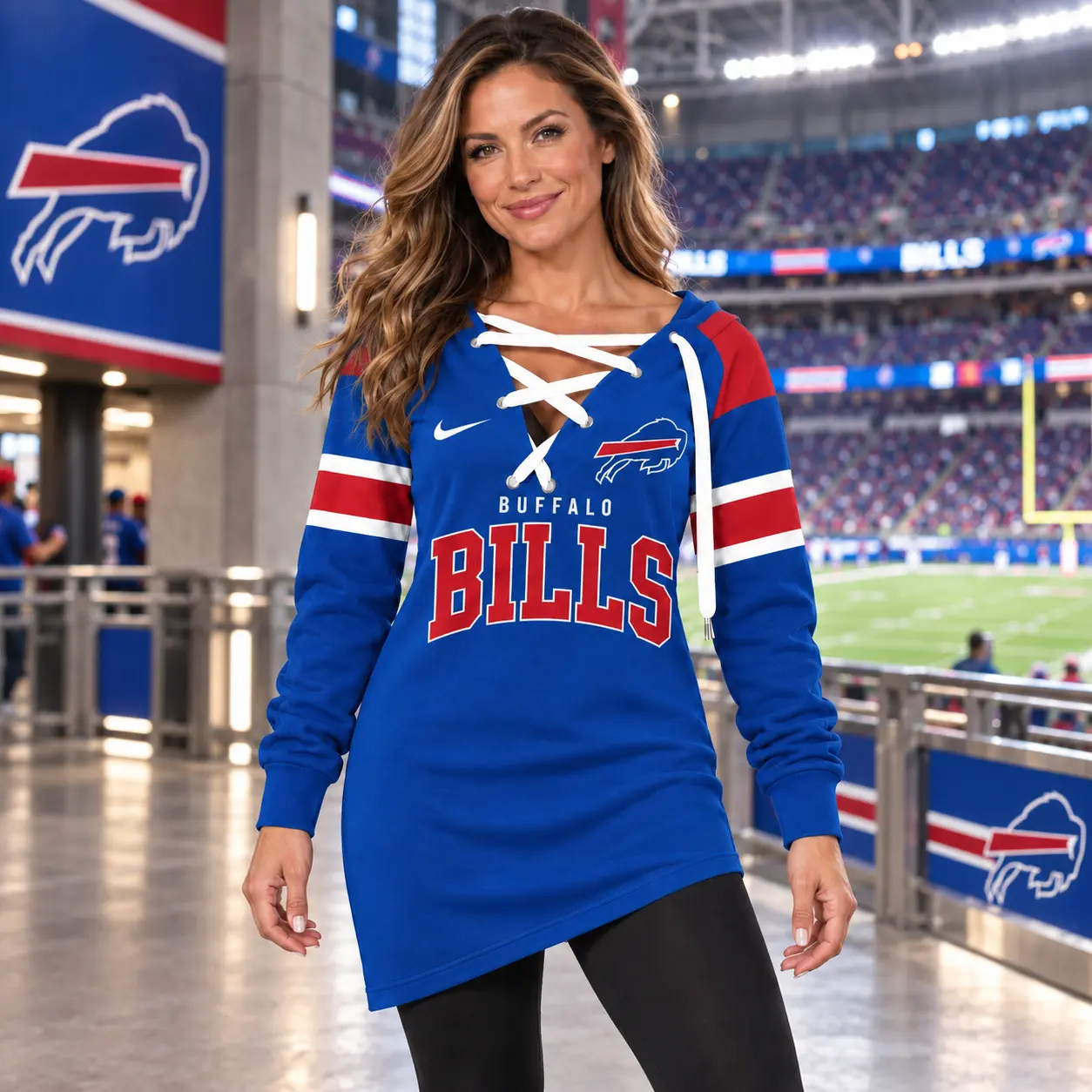 Buffalo Bills | Premium NFL Game Day Spirit Lace-Up Sweatshirt TD - Image 2