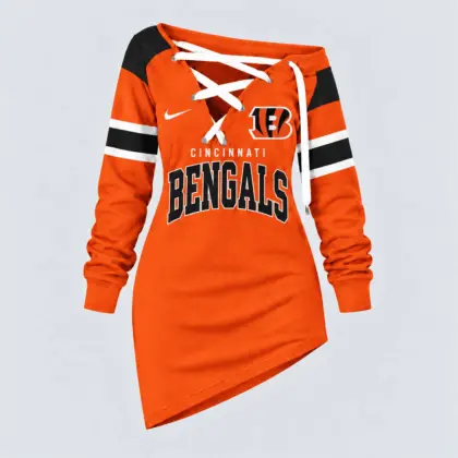 Cincinnati Bengals | Premium NFL Game Day Spirit Lace-Up Sweatshirt TD