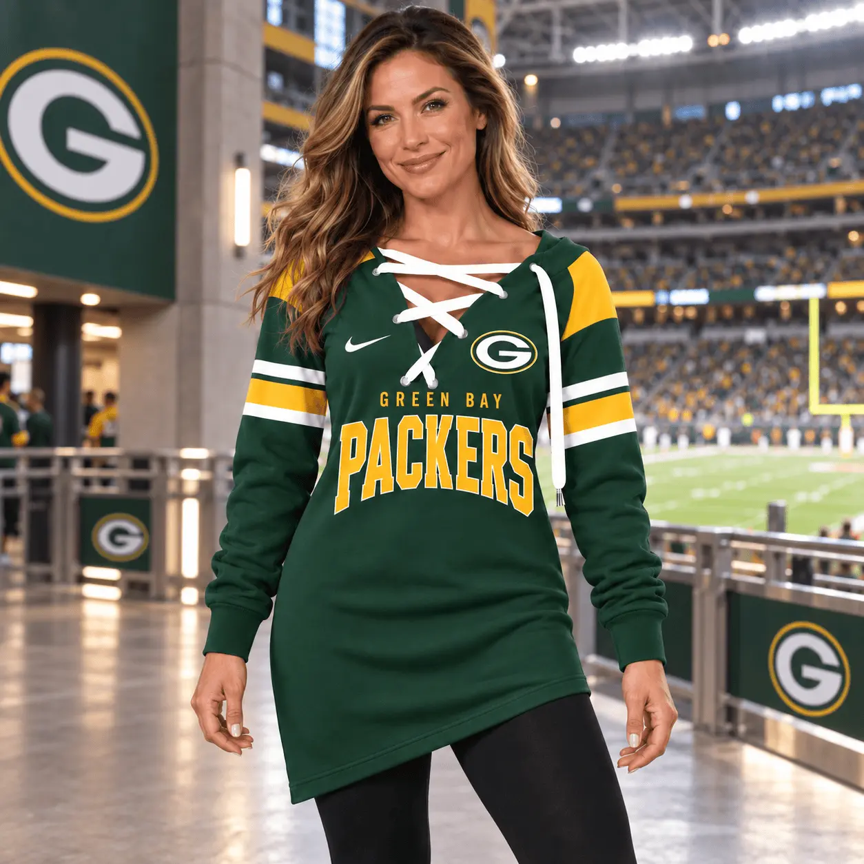 Green Bay Packers | Premium NFL Game Day Spirit Lace-Up Sweatshirt TD - Image 2
