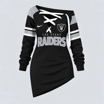 Las Vegas Raiders | Premium NFL Game Day Spirit Lace-Up Sweatshirt TD