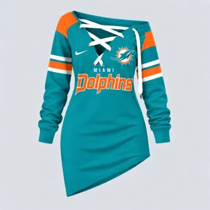 Miami Dolphins | Premium NFL Game Day Spirit Lace-Up Sweatshirt TD