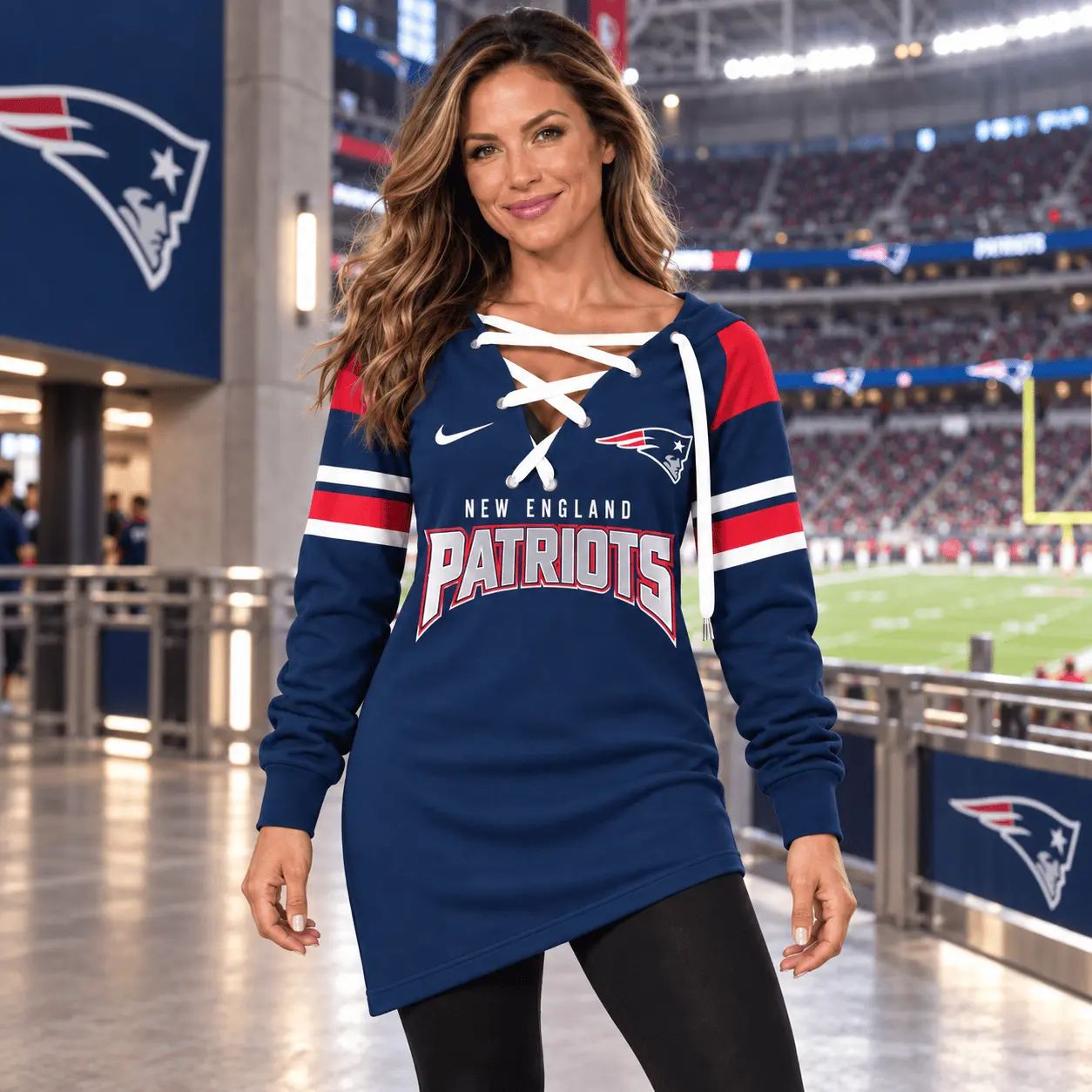 New England Patriots | Premium NFL Game Day Spirit Lace-Up Sweatshirt TD - Image 2