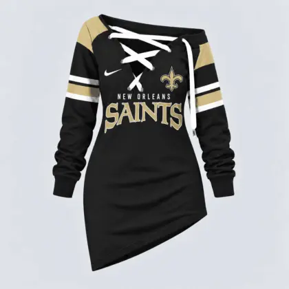 New Orleans Saints | Premium NFL Game Day Spirit Lace-Up Sweatshirt TD