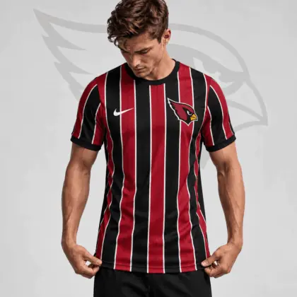 Arizona Cardinals | Premium NFL Team Crest Vertical Stripe Performance Football Jersey NDN