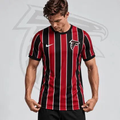 Atlanta Falcons | Premium NFL Team Crest Vertical Stripe Performance Football Jersey NDN