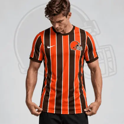 Cleveland Browns | Premium NFL Team Crest Vertical Stripe Performance Football Jersey NDN