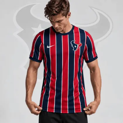 Houston Texans | Premium NFL Team Crest Vertical Stripe Performance Football Jersey NDN