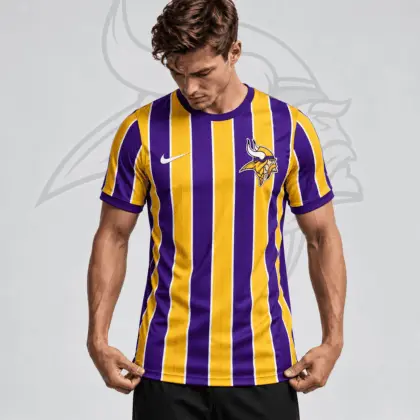Minnesota Vikings | Premium NFL Team Crest Vertical Stripe Performance Football Jersey NDN