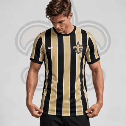 New Orleans Saints | Premium NFL Team Crest Vertical Stripe Performance Football Jersey NDN