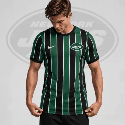 New York Jets | Premium NFL Team Crest Vertical Stripe Performance Football Jersey NDN