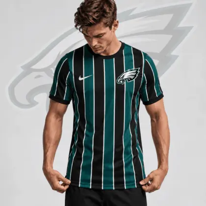 Philadelphia Eagles | Premium NFL Team Crest Vertical Stripe Performance Football Jersey NDN