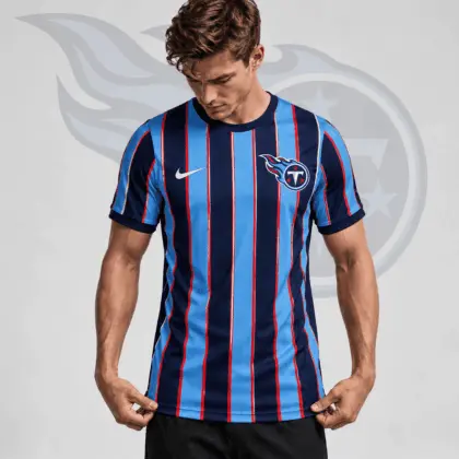 Tennessee Titans | Premium NFL Team Crest Vertical Stripe Performance Football Jersey NDN