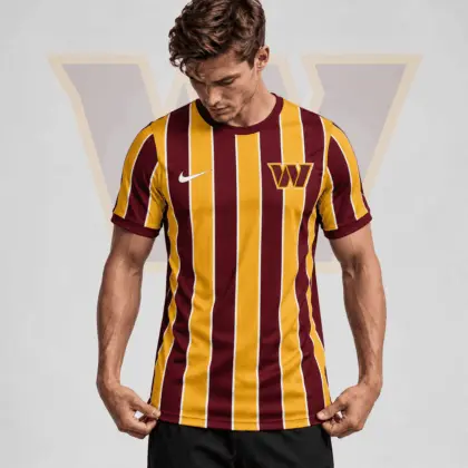 Washington Commanders | Premium NFL Team Crest Vertical Stripe Performance Football Jersey NDN