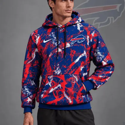 Buffalo Bills | Premium NFL Team Crest Distressed Brush Camo Pullover Hoodie NDN