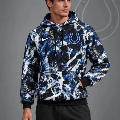 Indianapolis Colts | Premium NFL Team Crest Distressed Brush Camo Pullover Hoodie NDN