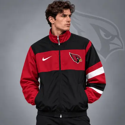 Arizona Cardinals | Premium NFL Team Crest Color Block Full Zip Track Jacket NDN