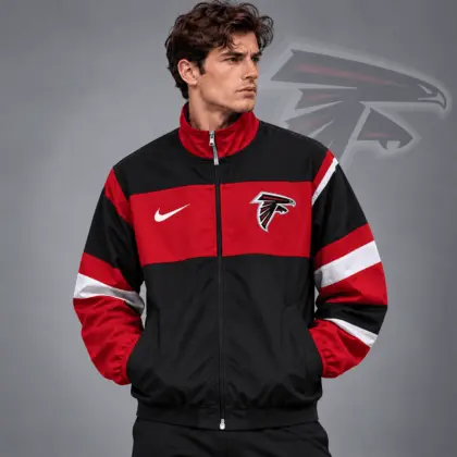 Atlanta Falcons | Premium NFL Team Crest Color Block Full Zip Track Jacket NDN