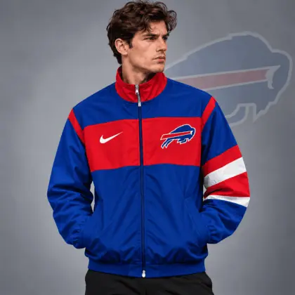 Buffalo Bills | Premium NFL Team Crest Color Block Full Zip Track Jacket NDN