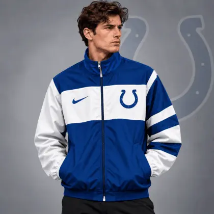 Indianapolis Colts | Premium NFL Team Crest Color Block Full Zip Track Jacket NDN
