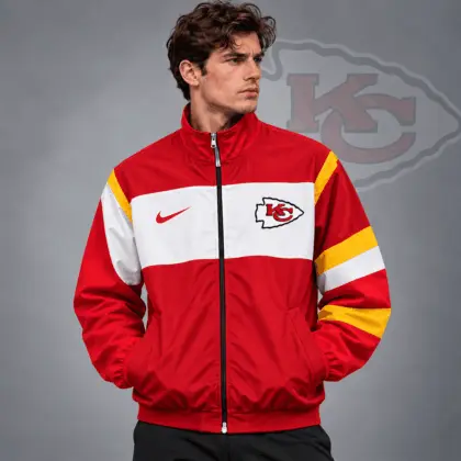 Kansas City Chiefs | Premium NFL Team Crest Color Block Full Zip Track Jacket NDN