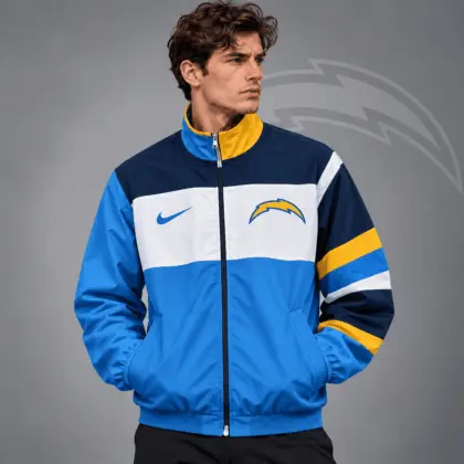 Los Angeles Chargers | Premium NFL Team Crest Color Block Full Zip Track Jacket NDN