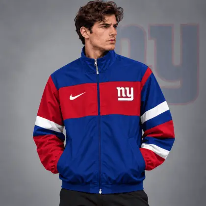 New York Giants | Premium NFL Team Crest Color Block Full Zip Track Jacket NDN