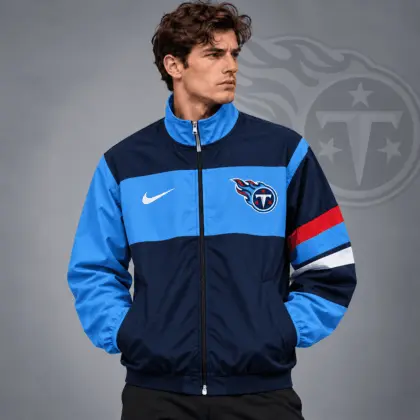 Tennessee Titans | Premium NFL Team Crest Color Block Full Zip Track Jacket NDN