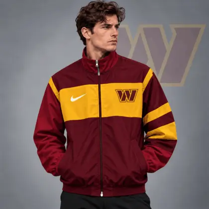 Washington Commanders | Premium NFL Team Crest Color Block Full Zip Track Jacket NDN
