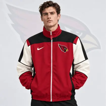 Arizona Cardinals | Premium NFL Team Crest Retro Color Block Full Zip Windbreaker Jacket NDN