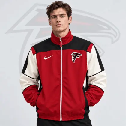 Atlanta Falcons | Premium NFL Team Crest Retro Color Block Full Zip Windbreaker Jacket NDN