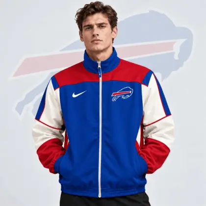 Buffalo Bills | Premium NFL Team Crest Retro Color Block Full Zip Windbreaker Jacket NDN