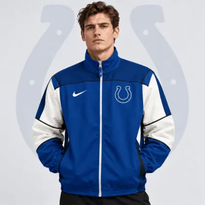 Indianapolis Colts | Premium NFL Team Crest Retro Color Block Full Zip Windbreaker Jacket NDN