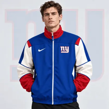 New York Giants | Premium NFL Team Crest Retro Color Block Full Zip Windbreaker Jacket NDN