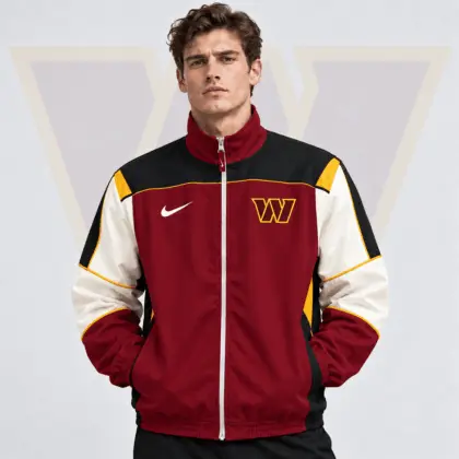 Washington Commanders | Premium NFL Team Crest Retro Color Block Full Zip Windbreaker Jacket NDN