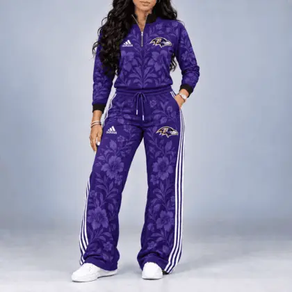Baltimore Ravens | Premium NFL Stadium Style Floral Quarter-Zip + Pants TD