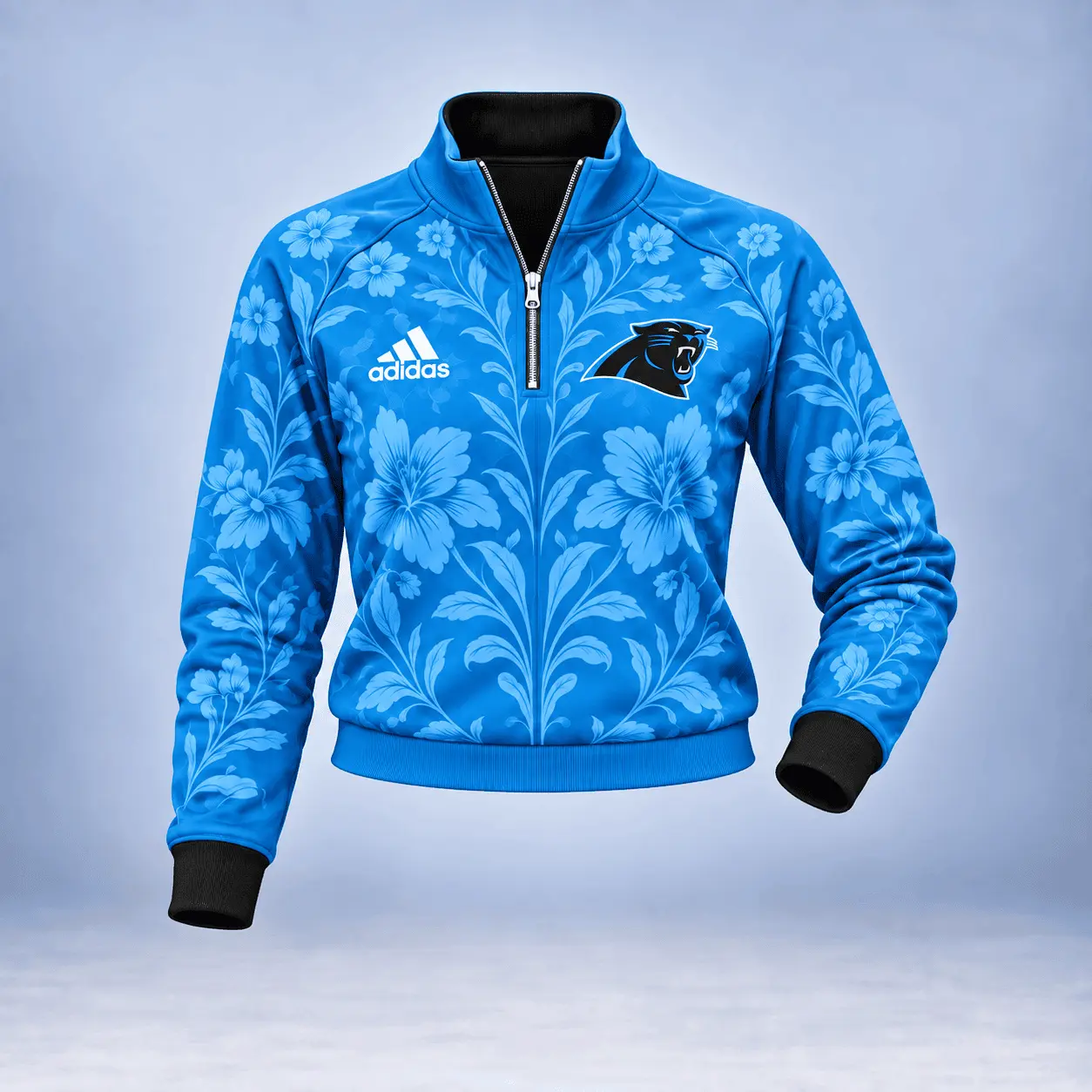 Carolina Panthers | Premium NFL Stadium Style Floral Quarter-Zip + Pants TD - Image 2