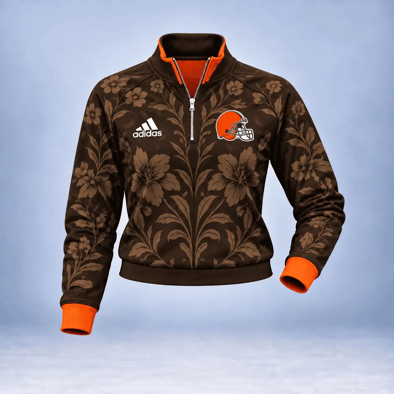 Cleveland Browns | Premium NFL Stadium Style Floral Quarter-Zip + Pants TD - Image 2