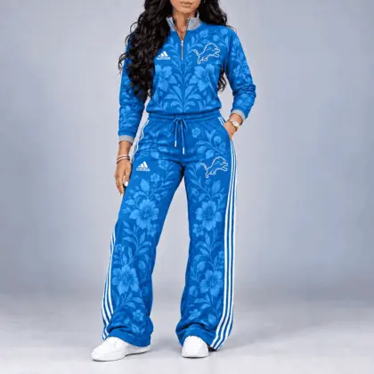 Detroit Lions | Premium NFL Stadium Style Floral Quarter-Zip + Pants TD