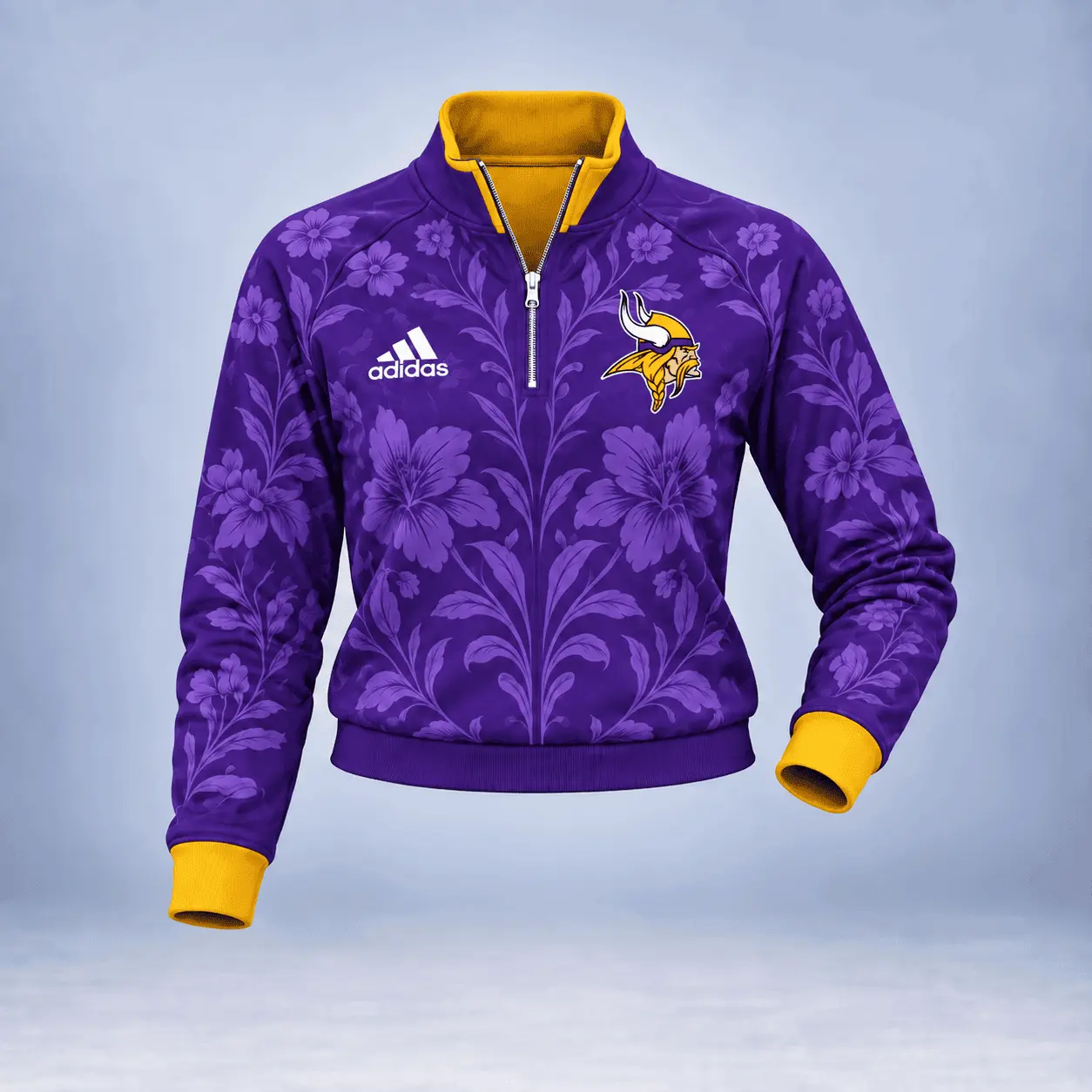 Minnesota Vikings | Premium NFL Stadium Style Floral Quarter-Zip + Pants TD - Image 2