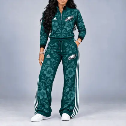 Philadelphia Eagles | Premium NFL Stadium Style Floral Quarter-Zip + Pants TD