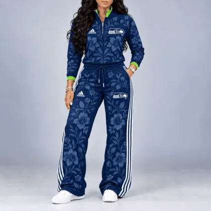 Seattle Seahawks | Premium NFL Stadium Style Floral Quarter-Zip + Pants TD