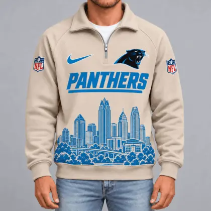 Carolina Panthers | Premium NFL Cityscape Vintage Quarter-Zip Sweatshirt TD