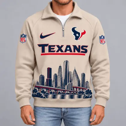 Houston Texans | Premium NFL Cityscape Vintage Quarter-Zip Sweatshirt TD